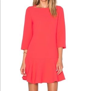 Kate Spade Crepe Flounce Dress in Geranium